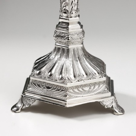 Summary metal per 1 candle "Pattern" silver 19.8x8x8 cm-4