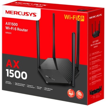 Wireless Mercusys MR60X AX1500 10/100/1000Base-TX Black-2