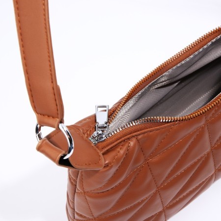 Baget bag with zipper, brown color-7