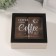 Casket wood 4 divisions "Morning begins with coffee" 18.2x18.2x7.2 cm
