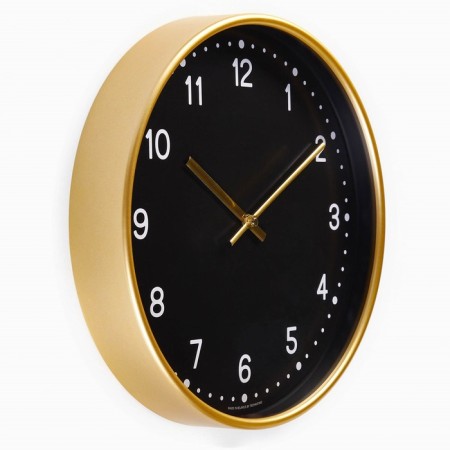 Wall clock, series: classic, smooth move, d-30.5 cm, gold-1