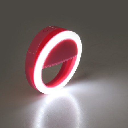 LED ring lamp for Luazon AKS-03, from batteries, 3 modes, pink-2