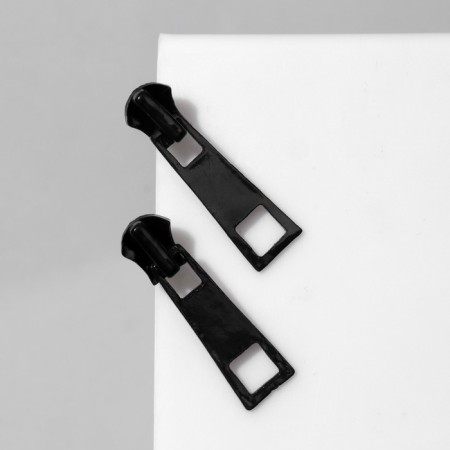 Earrings Metal "Lightning", black color-3
