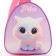 Baby backpack for a girl over the shoulder "White Cat", 23x20.5 cm
