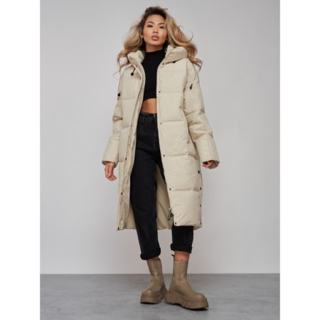 Coat insulated winter female, size 46, beige color-15