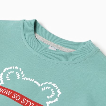 Kit for girls (jumper, trousers), dusty mint color, height 128 cm-3