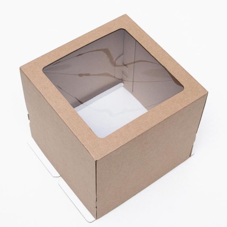 Confectionery packaging with a window, craft, 25 x 25 x 24 cm, set 5 pcs.-1