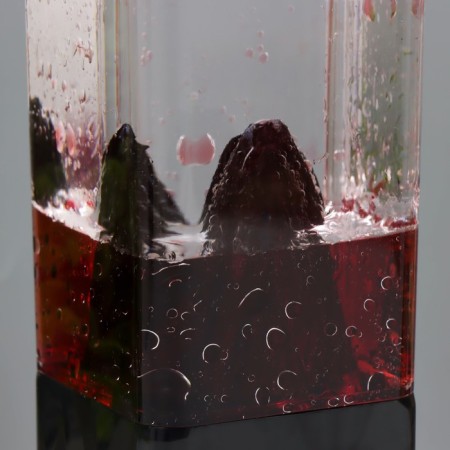 Lava-lamp "Volcano" LED from 3haa USB batteries Red 7.5x7.5x23cm-3