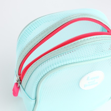 Cosmetic bag Dor mesh, 14*6.5*14, lightning departure, mint-2
