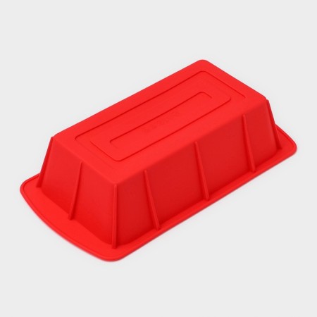 Baking uniform “Bread”, silicone, 25.5 × 13 × 5 cm, intra -size 20.5 × 11 cm, red color-1