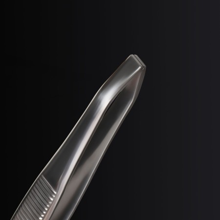 Pinzet "Premium" straight, narrow, 9 cm, on the blister, silver color-4
