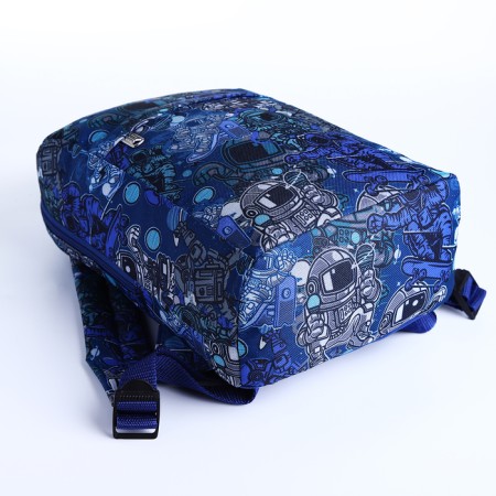 Baby backpack on lightning, 2 external pockets, blue color-2