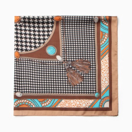 Women's scarf minku 70*70 cm, brown-2