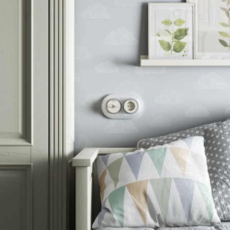 Vintage W5812055 switch, single -volatile, ivory matte chrome-1