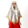 Carnival set: scarf, kokoshnik, gold on white