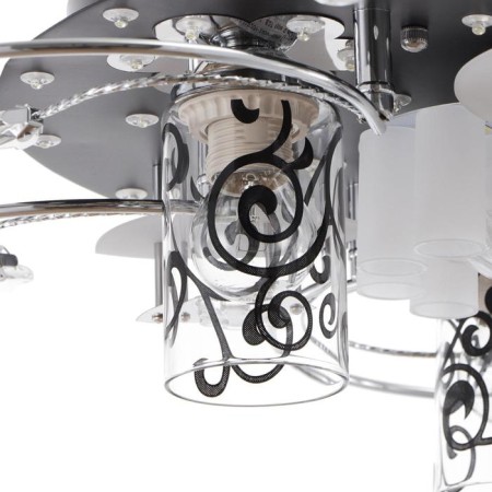 Economic Service chandelier with PDU 41007/3 3x40W E27, backlight LED Black 49x49x17 cm-6