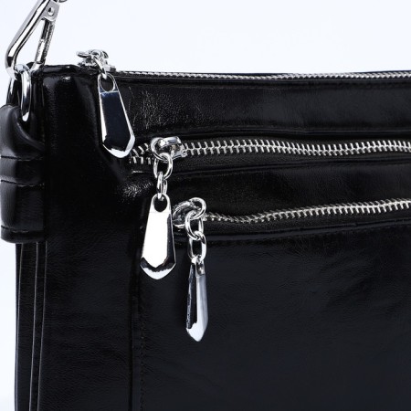 Bag Cross-Bodi with a zipper, black color-3