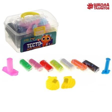 Modeling dough, 7 colors, 190 grams, 2 molds, syringe, mix color