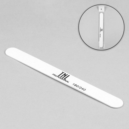 File - emery, on a wooden basis, abrasiveness 180/240, 18 cm, white color