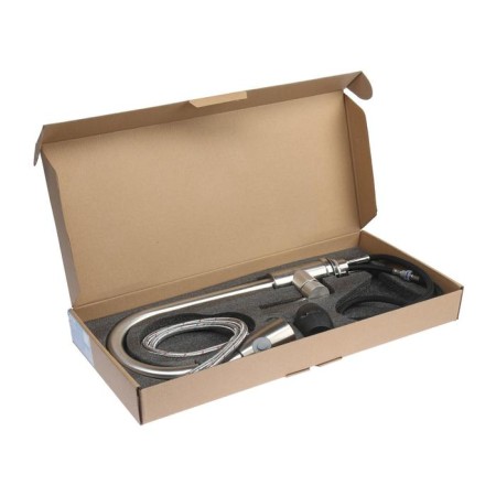 Kitchen mixer Zein Z1752, stainless steel, with a sliding watering can, 2 modes, color satin-9