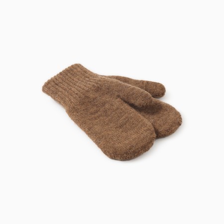 Baby mittens made of Mongolian wool, brown color, river 16-1