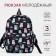 Youth backpack made of textiles, external pocket, black color