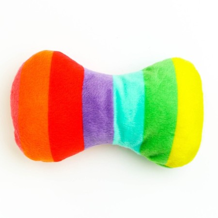 Dog toy "Soft bone", 15 cm, rainbow coloring-1