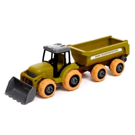 The designer of the screw "Tractor with 2 trailers", with a screwdriver, and accessories-5