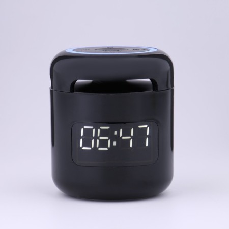Clock - Electronic desk alarm clock: column, Bluetooth, TF card, 7.6 x 8.8 cm, USB-2