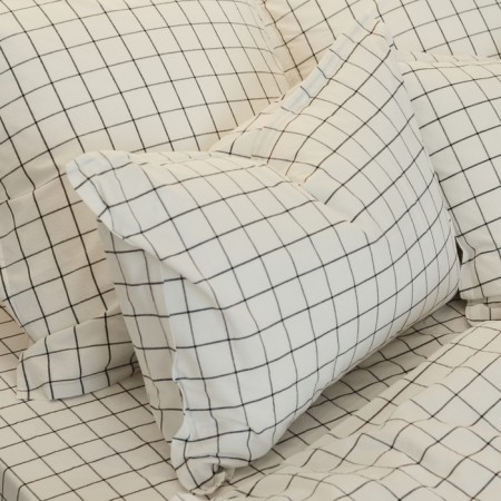 Pillowcase SL Home Cotton 50*70+2 cm, cell/gray, 100% greedy cotton