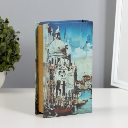 Safe-book wood, leatherette "Venice" 21x13x5 cm-4