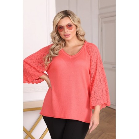 Female jumper, size 52, coral color-4