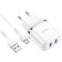 Nice charger Hoco N4, 2 USB - 2.4 A, MicroUSB 1 m cable, white