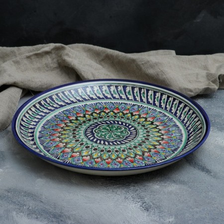 Largan Rishtan ceramics "Patterns", 36 cm, blue