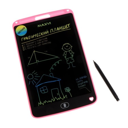 Graphic tablet for drawing and notes LCD MaxVI MGT-02C, 10.5 ”, color display, pink