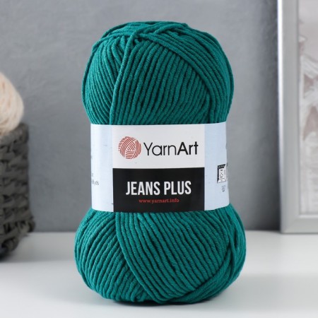 Yarn "Jeans Plus" 55% cotton, 45% acrylic 160m/100g (63 t. Emerald)
