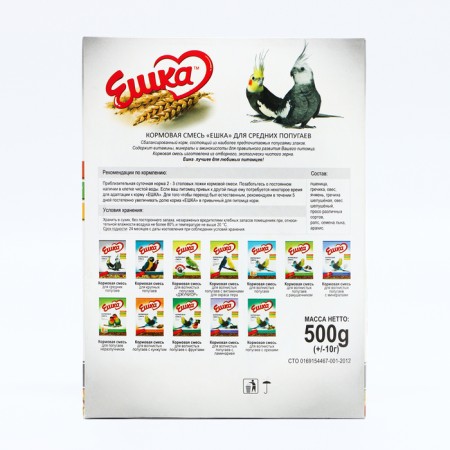 Feed "Eshka" for medium parrots, 500 g-1