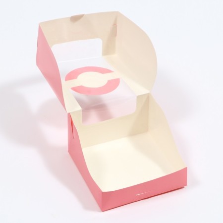 Bearbox under the bento-port with a window, pink, 14 x 14 x 8 cm-1