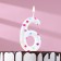 A candle in a cake for a birthday "Confetti", the number "6", a giant, 9 cm