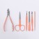 Manicure set, 12 items, in case, beige/pink gold color