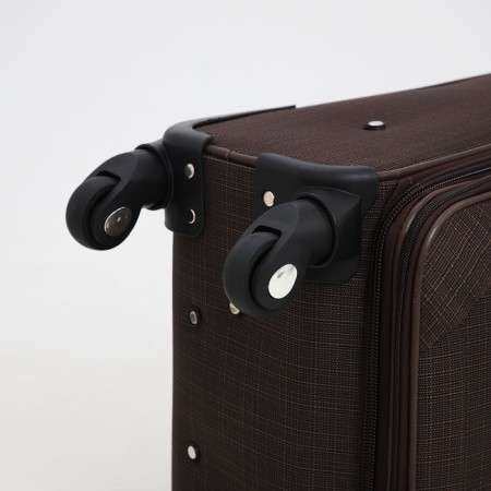 Small suitcase 20 "on lightning, code castle, with extension, brown color-7