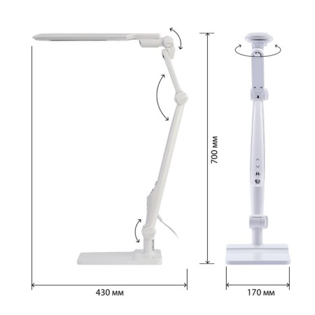 NLED-497-12W-W desktop lamp on the clamp and with the base of the white-2