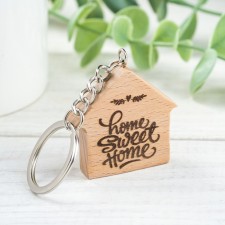 Брелок "Home sweet home",  4,1х4 см, бук