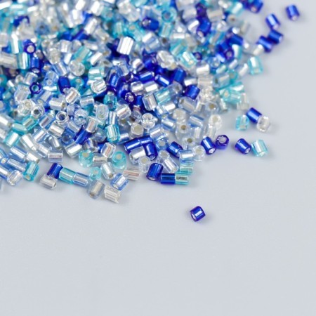 Glass bead 12/0 "cylinder. Blue-blue melange" 10 g-1