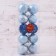 Set of balls plastic D-6 cm, 10 pcs "Gloss of openwork" blue-blue