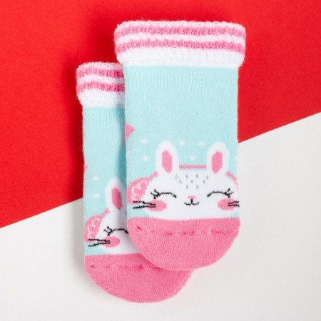 New Year's children's socks I am a “bunny”, blue color, 12-14 cm