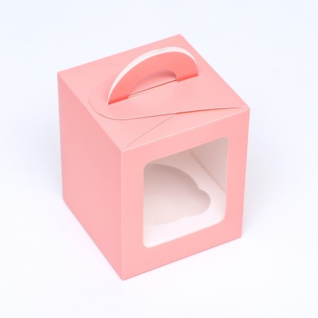 Packaging for one cupcake, pink, 9.2 x 9.2 x 11.1 cm-1