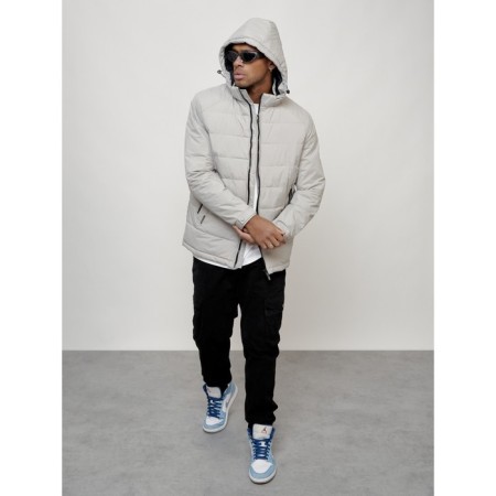 Male spring jacket, size 48, light gray color-13