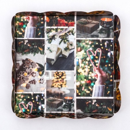 Cookie box, confectionery packaging, "beautiful evening", 12 x 12 x 3 cm, new year-3