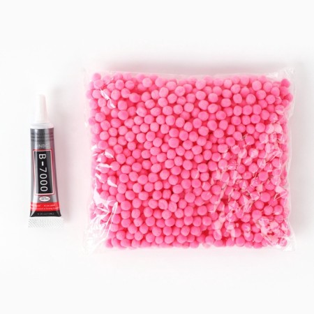 Toy pompons "Bear", color pink TMP-4